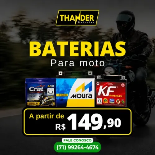 Baterias para Moto com o Melhor Preço - Fan/Cg/Titan/Kawasaki/Bmw/Sahara