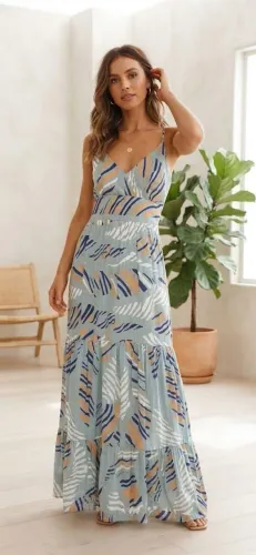 Lindo vestido longo estampado