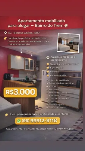 ALUGO APARTAMENTO MOBILIADO NO CENTRO