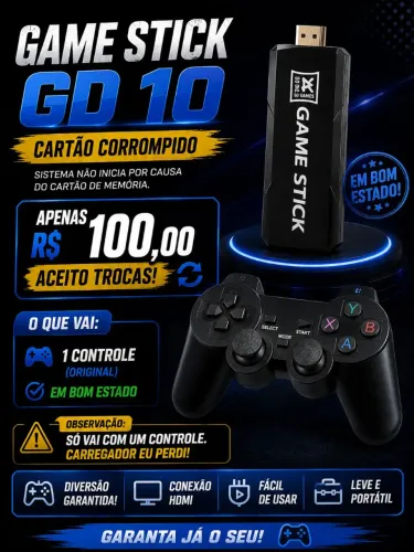 game stick gd 10 com cartão corrompido