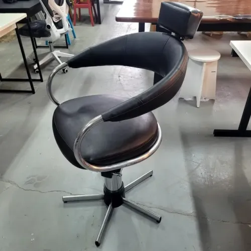 Cadeira Salão, Revestimento Em Couro