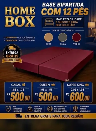 Base Queen Bipartida com 12 Pés R$ 500 | Entrega Grátis