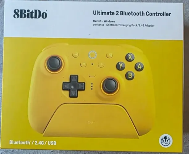 Controle Bluetooth 8BitDo Ultimate 2 - Amarelo - Original - Lacrado
