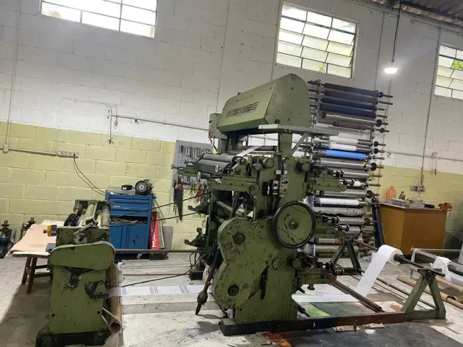 Máquina Flexo Gráfica Rotalina 04 Cores com Cortadeira 