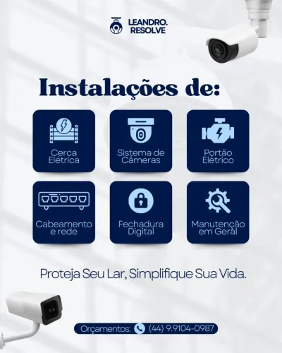 Instalação cerca elétrica e câmeras 