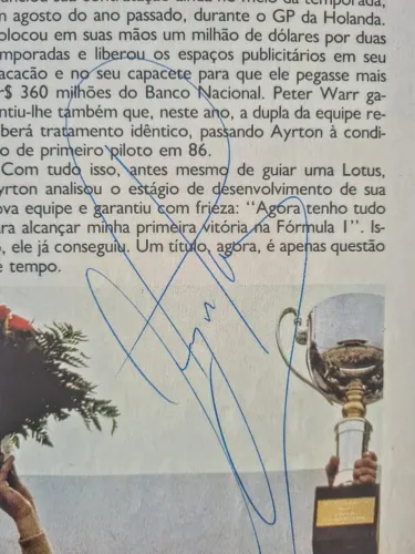 Autografo de Ayrton Senna