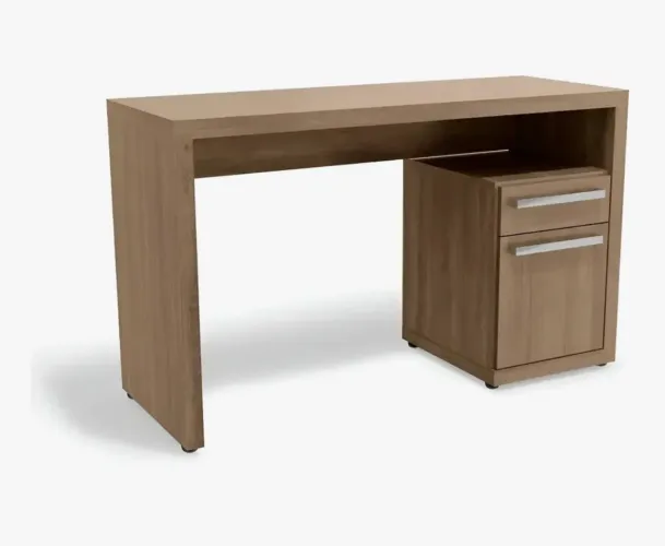 Mesa de Escritório 1.20M Branco 1 gaveta 1 porta - Kappesberg