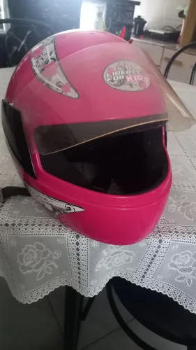 Capacete moto tamanho 54 cor Rosa