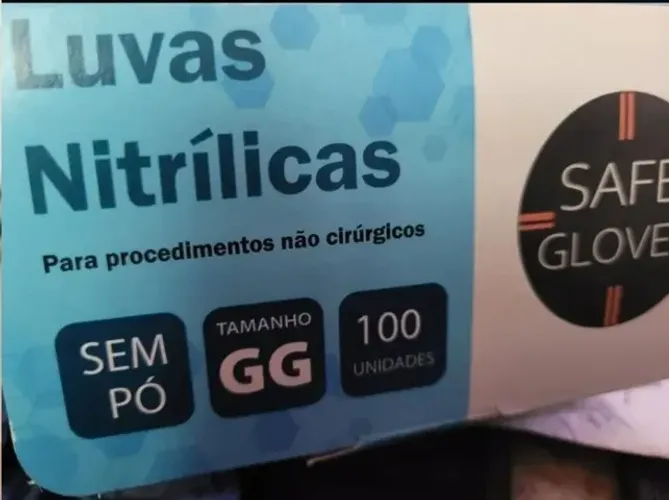 Luva nitrilica sem pó 5 caixas com 100 unidades lote com 5 cx 125