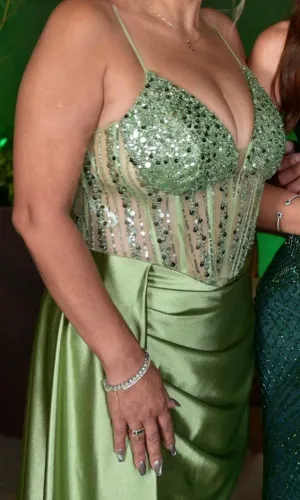 Vestido para formatura verde