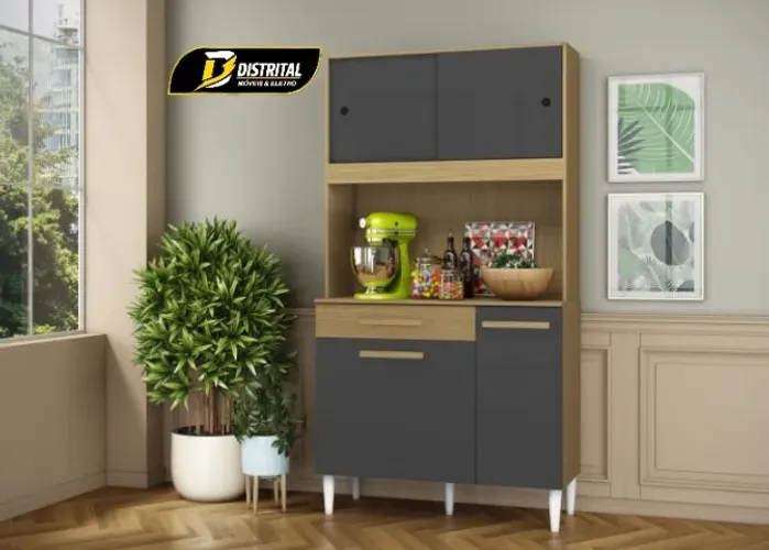 Armário de Cozinha 910 Completa Compacta 4 Portas 1 Gaveta Promoção