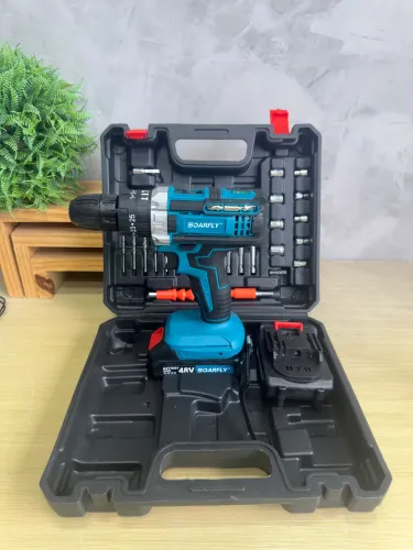 Parafusadeira/Furadeira SOARFLY Azul 48V | 2 Baterias | Maleta | Entrega Imediata