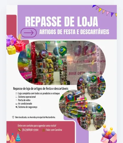 Repasse Loja Produtos de Festas e Descartáveis 