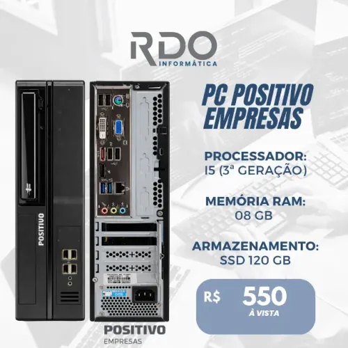 Computador Positivos Empresas Core I5 3a Geração 08GB SSD 120GB