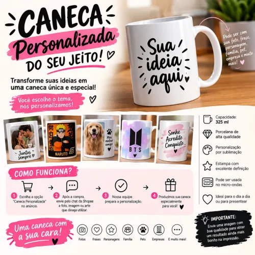Canecas personalizadas do seu jeito.
