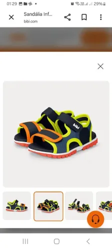 Sandália Infantil Bibi Summer Roller Sport 2.0 Azul com Amarelo