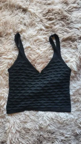 Cropped crochê preto