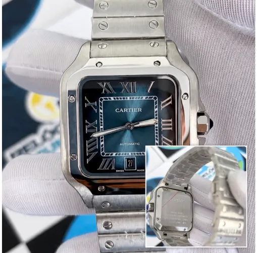 RELÓGIO CARTIER SANTOS BLUE AUTOMÁTICO