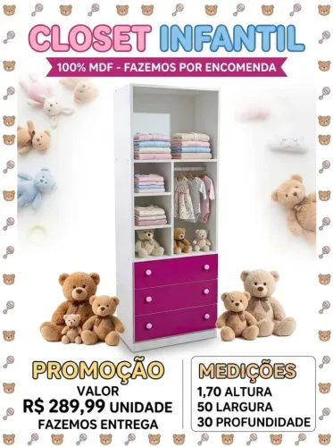Closet infantil direto da fábrica