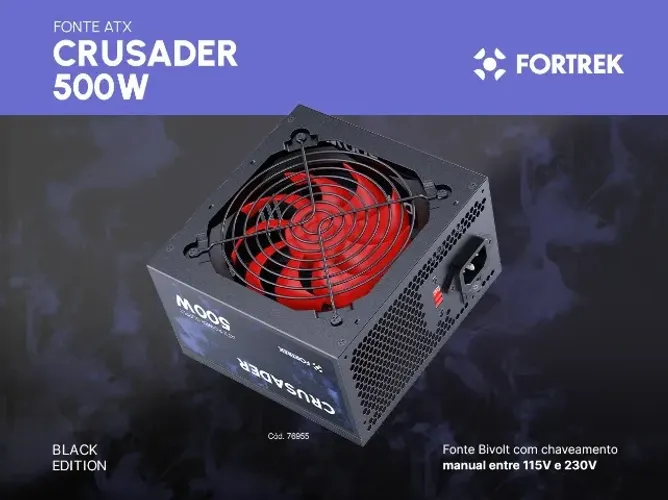 Fonte Gamer 500w Atx Crusader Fortrek *ENTREGA GRÁTIS*