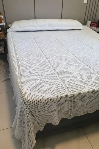 Colcha crochê cama casal (Queen )