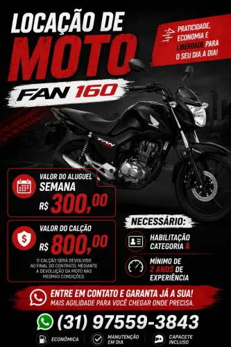 Alugo CG 160 para motorista de app