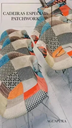 Jogo com 6 cadeiras Patchwork 