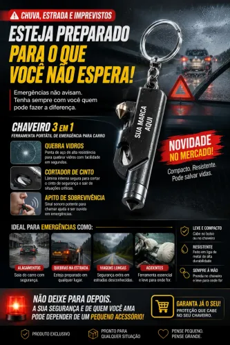 Chaveiro para casos emergenciais, chuvas , alagamentos, roubos e furtos esteja preparado