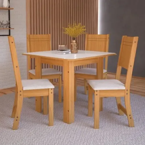 Mesa Lisboa com 4 cadeiras - Entrega Rápida