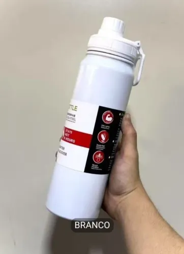 Garrafa térmica nova, 1 litro cor Branca