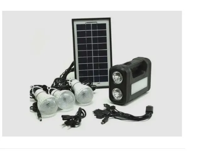 Kit Sistema Solar Portátil 3 Lâmpadas Led Iluminação led Campamento Sitio 