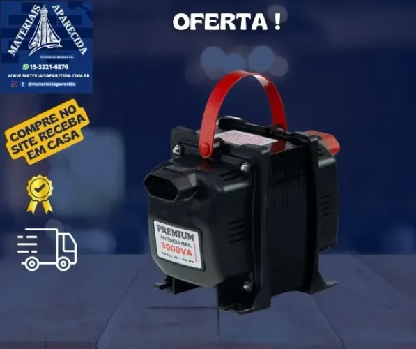 Transformador 3000VA Voltagem Fiolux - novo
