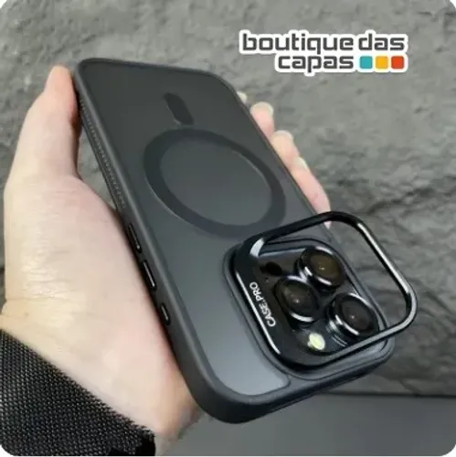 capa unique magsafe proteção camera iphone 16 e iphone 16 pro max c suporte