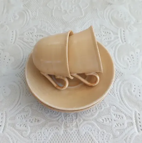 Par De Xícaras De Café Porcelana Alemã Bohemia - Déc. 30 - Pêssego