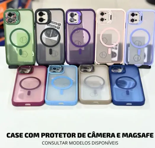 Capas MagSafe com Protetor de Câmera - Diversas Cores