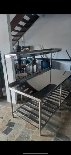 2 mesas inox para restaurante/lanchonete, grelha e chapa