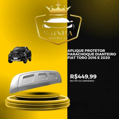 Spoiler Aplique Parachoque Dianteiro Fiat Toro 2016 e 2020 - ORIGINAL