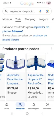 Aspirador de piscina com escova marca Hidrasul