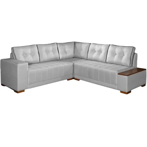Sofá de Canto Ouro Fino 7 Lugares 236cm x 236cm Tecido Linho p21
