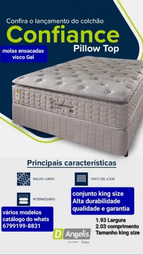 Cama King Size anjos Visco Gel Alta Durabilidade garantia