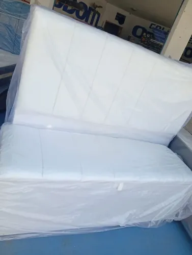 Cabeceira  super king e baú recamier  bege  claro 
