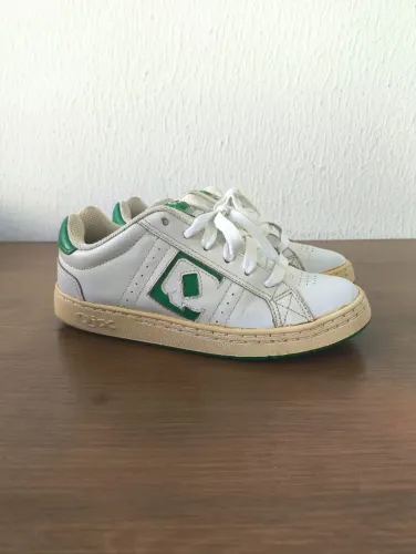 tênis qix combat branco e verde clássico do skate brasileiro tamanho 37