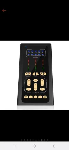 Mesa de Som Placa de Áudio Bluetooth Com Microfone 9 Efeitos Sonoros Trocador de Voz