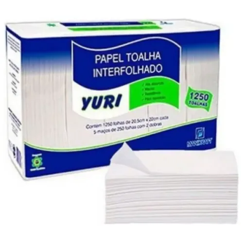 Papel Toalha Interfolhado 1250 Folhas Brancas - Yuri