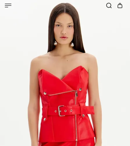 blusa corset tomara que caia vermelho da MY FAVORITE THINGS
