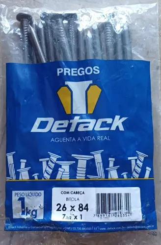 Prego 26x84 polidos com cabeça Pacotes de 1kg 