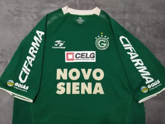 Camisa Oficial Goiás Topper 2004, #15 (de Jogo), tamanho GG (58x79-85cm). Tecido impecável