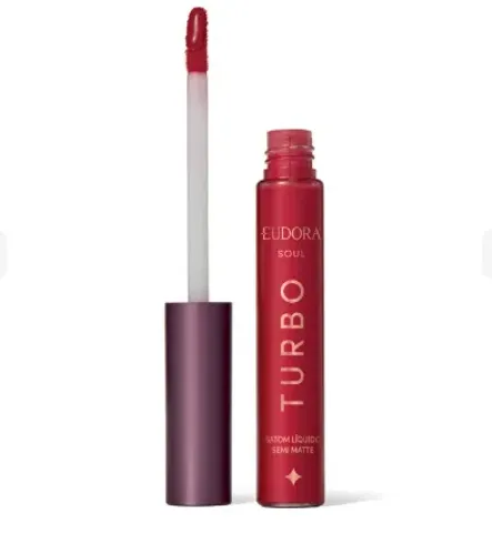 Batom Líquido Vermelho Turbinado Semi Mate Turbo SOUL 5ml Soul