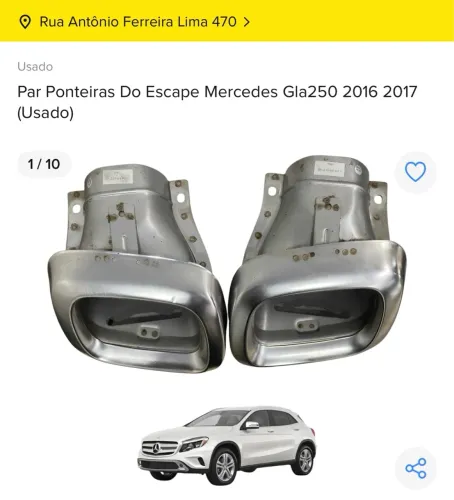 Ponteiras de Escape Mercedes GLA250 2017
