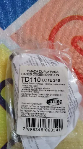 Tomada dupla para gases oxigênio Nylon